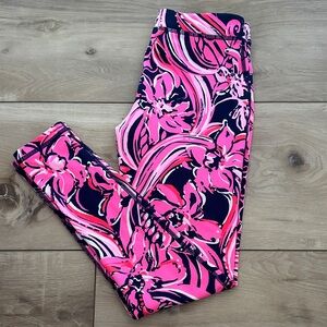 Lilly Pulitzer Pink and Navy Floral Leggings